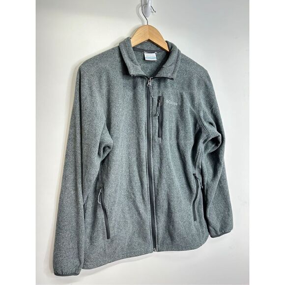 Columbia Jacket Mens Long Sleeve Gray Full Zip Fleece Size Medium - Picture 3 of 8